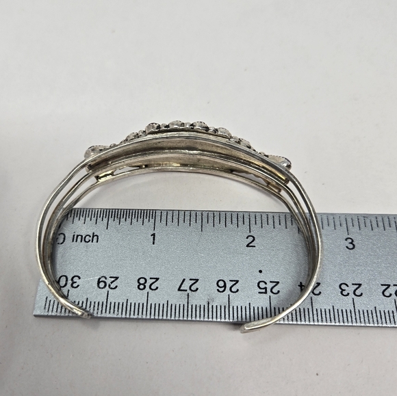 Mojave Purple Turquoise Sterling Silver Cuff Marked Sterling Made In Phillipines - Picture 8 of 12